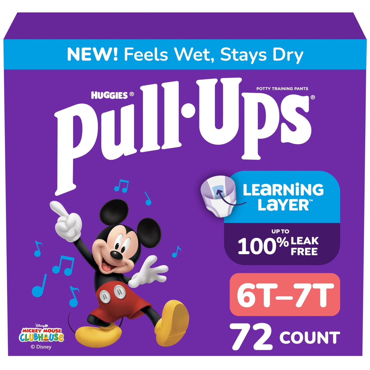 Pull-Ups Boys' Potty Training Pants, Size 6T-7T Training Underwear (55-75 lbs), 72 Count