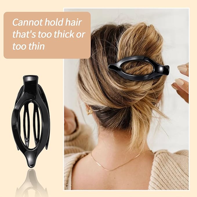 6 Packs Flat Claw Clips for Women, French Tortoise Shell Flat Hair Clip, Matte Hair Claws Clip for Thin Thick Hair, Lay Down Claws Clips, Durable Strong Hold Hair Clip, Gifts Hair Accessories