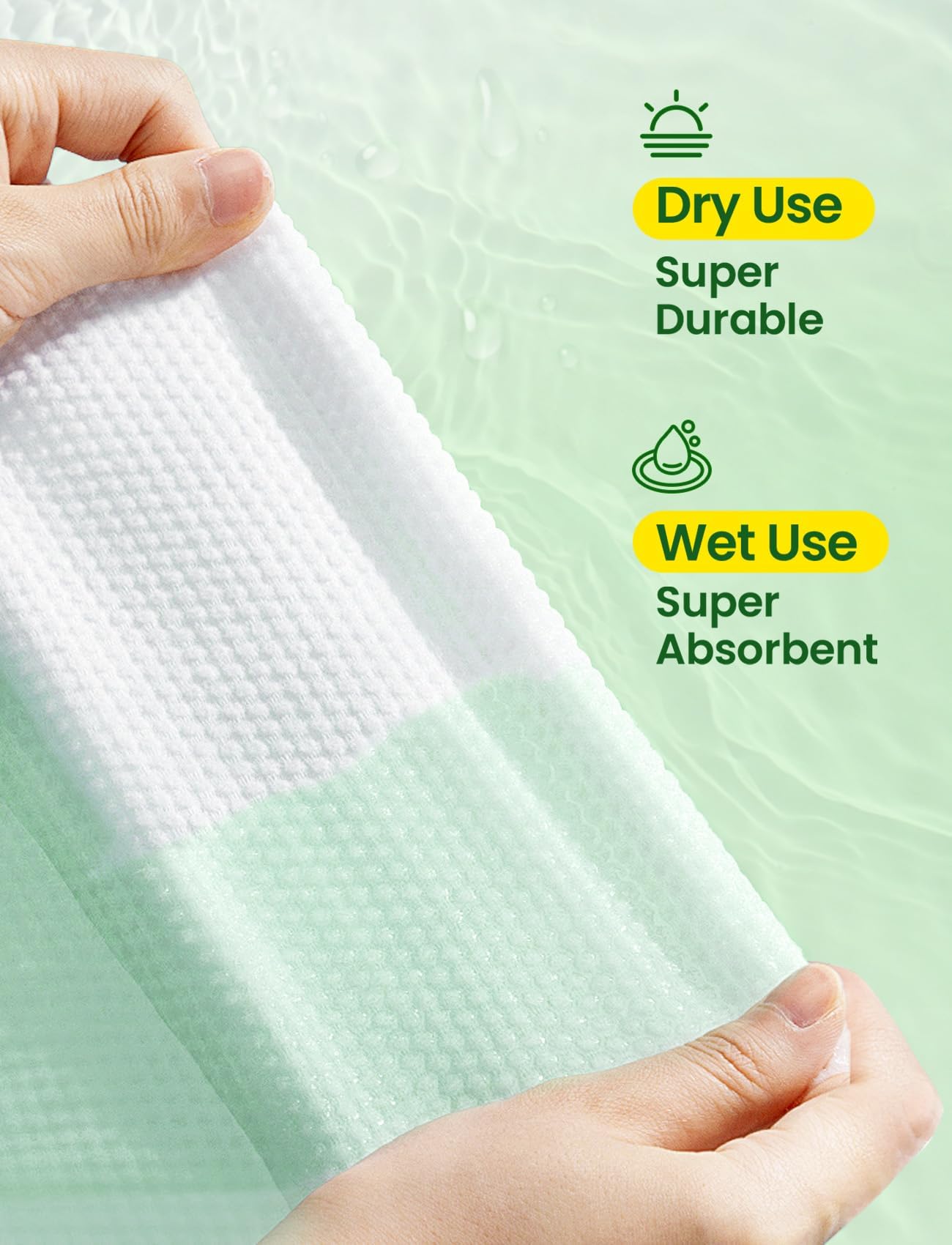 Elvira 200 Count (2 Pack) Disposable Face Towels, Biodegradable Skincare Facial Cleansing Towels, Ultra Soft & Thick Makeup Remover Dry Wipes, Lint-Free & Vegan for Sensitive Skin, Travel Essential