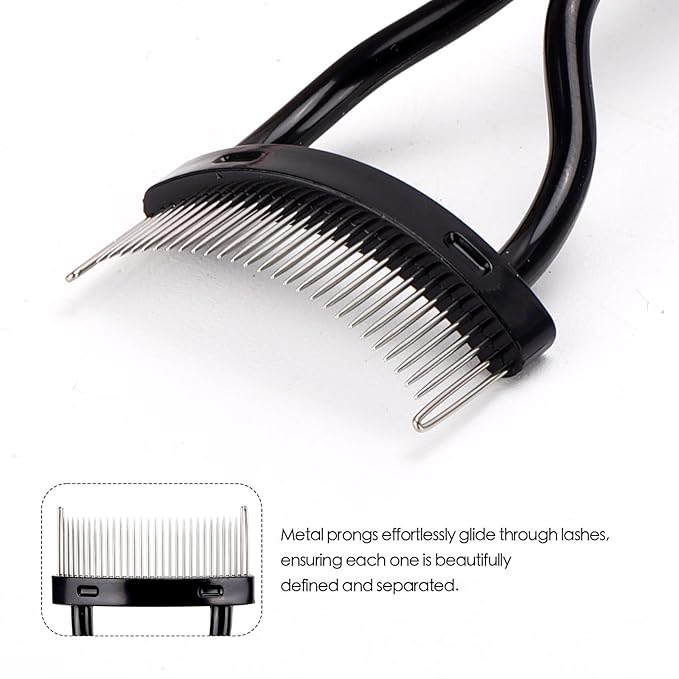 2 Pcs Eyelash Separator Tool Mascara Brushes Eyelash Comb Separator Definer Lash Comb for Combing, Separating Lashes - Black