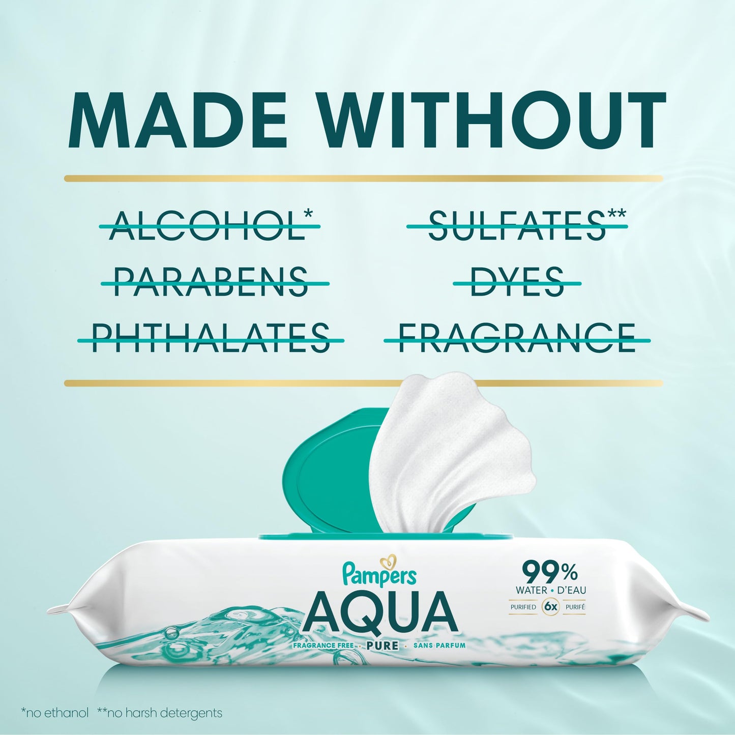 Pampers Aqua Pure Baby Wipes, 99% Water, Fragrance Free, 896 Baby Wipes Total (16X Flip-Top Packs) [Packaging May Vary]