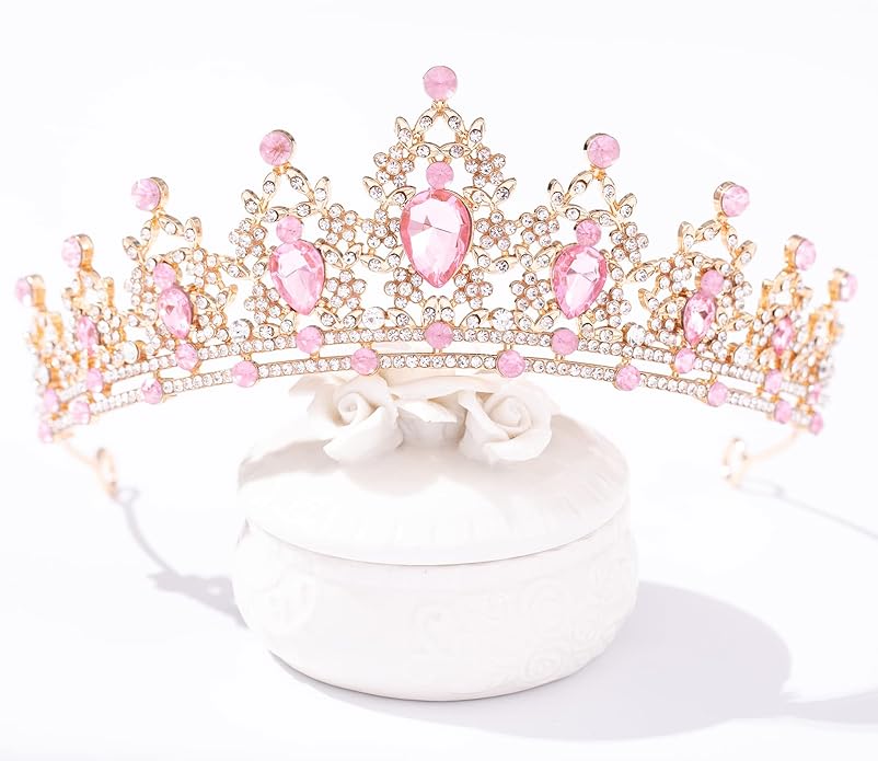 FORSEVEN Crystal Tiaras for Women, Wedding Tiaras and Crowns for Women Tiaras for Birthday Party Princess Crown Hair Accessories Bride Rhinestone Christmas Decorations Headband