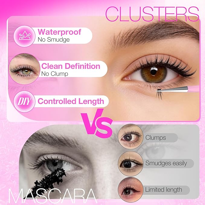 Bottom Lash Clusters 5-7mm DIY Lower Lash Extensions Natural Wispy Bottom Individual Lashes Clusters Tiny Soft Band Eyelash Clusters Under Cluster Lashes for Bottom Eyelash Extensions by Yawamica
