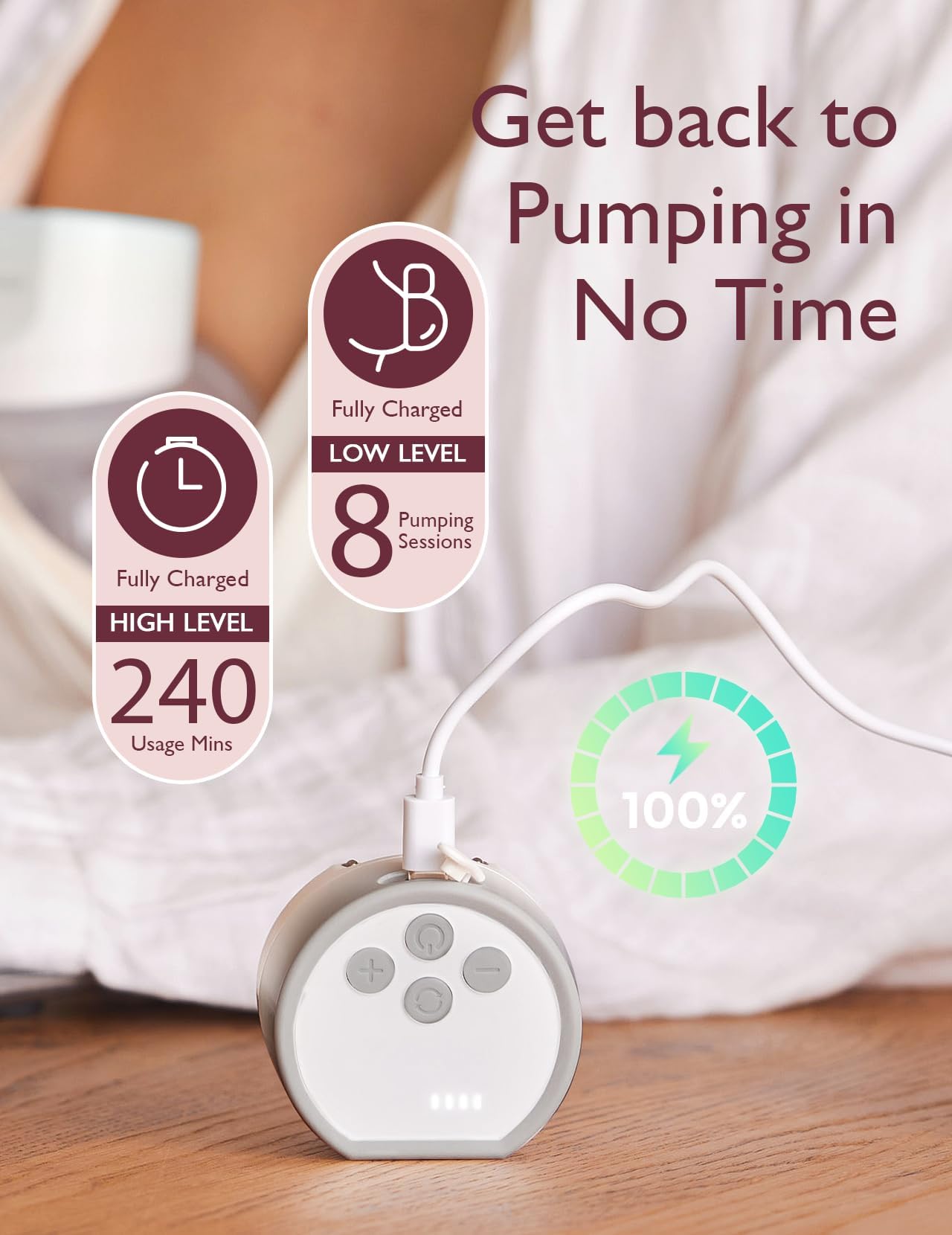 Momcozy Hands-Free Breast Pump S12 Pro, Wearable & Portable Pump with Soft DoubleFit Flange, 3 Modes | 9 Levels Double Electric Pump, Smart Display, 24mm, 2 Pack, Gray Color