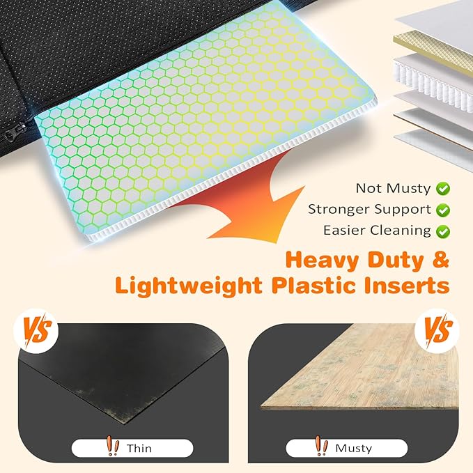 URPOWER PU Leather Backseat Extender for Dogs, Hard Bottom Dog Car Seat Cover for Back Seat, Waterproof Dog Car Hammock Anti-Scratch Pet Rear Seat Protector Travel Bed for Car and SUV