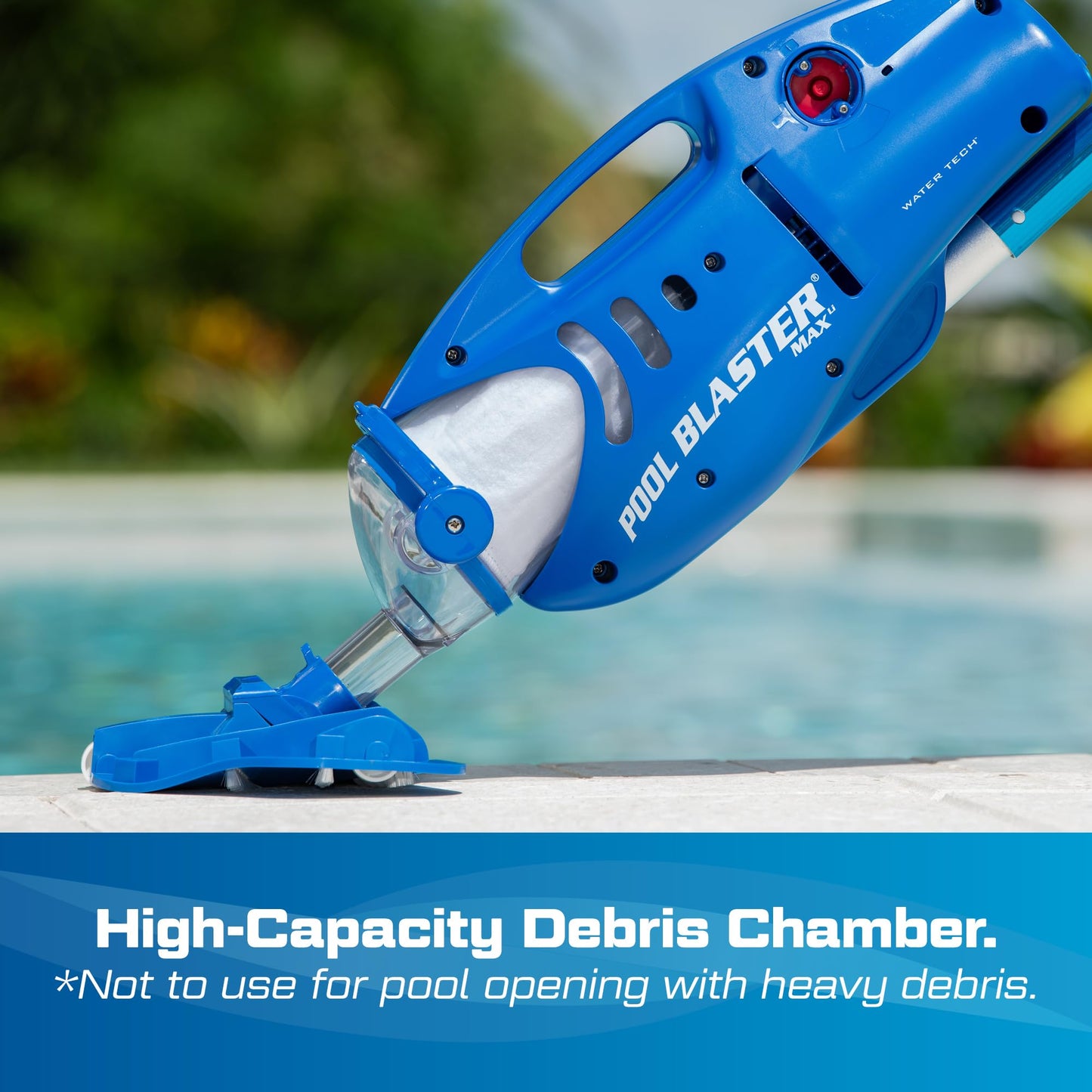 POOL BLASTER Max Cordless Pool Vacuum for Deep Cleaning & Strong Suction, Handheld Rechargeable Swimming Pool Cleaner for Inground and Above Ground Pools, Hoseless Pool Vac by Water Tech