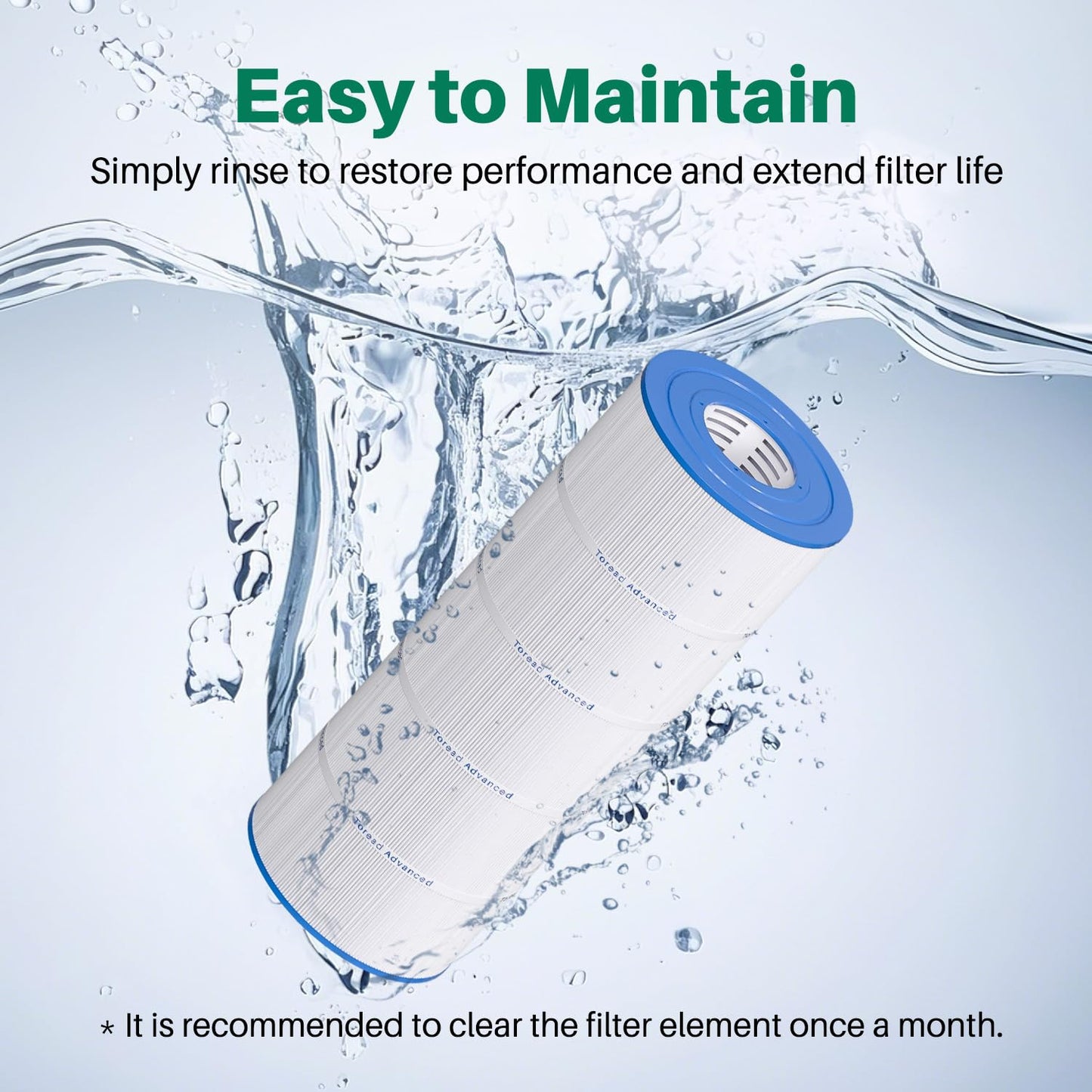 TOREAD PWWCT150 Pool Filter Replaces PWWCT150, Ultral-B3, Clearwater II ProClean 150, 817-0150N, Unicel 8414, Filbur FC-1287, SD-00210, 150 Sq.ft Filter Cartridge 1PACK