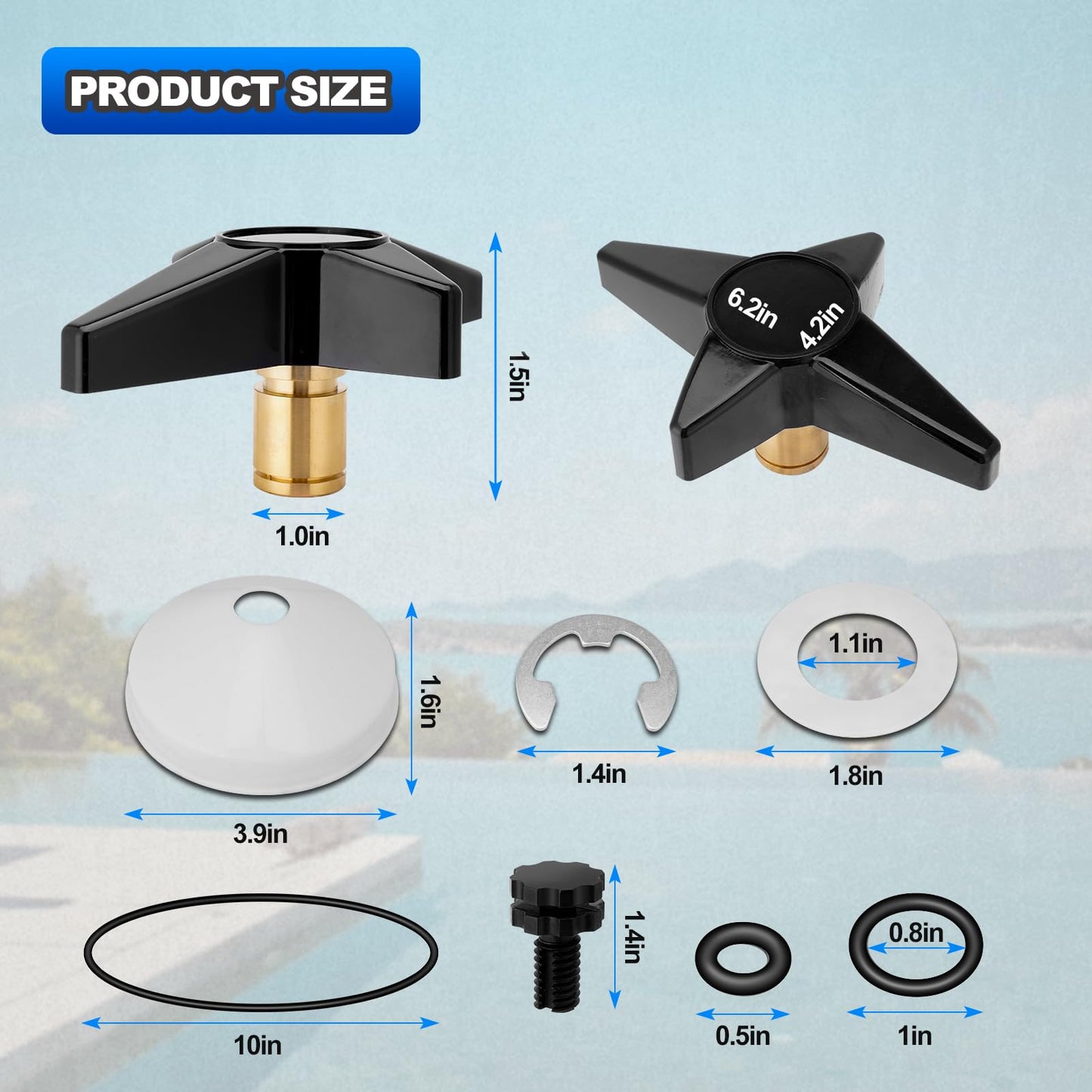 AUTOBABA CX900G Pool Filter Locking Knob Kit Compatible with Hayward Star Clear Plus Cartridge Filter Series C751, C900 & C1200, CX900DA Knob Kit with CX900D, CX900J, CX900H, CX900W, ECX1322A, CX900F