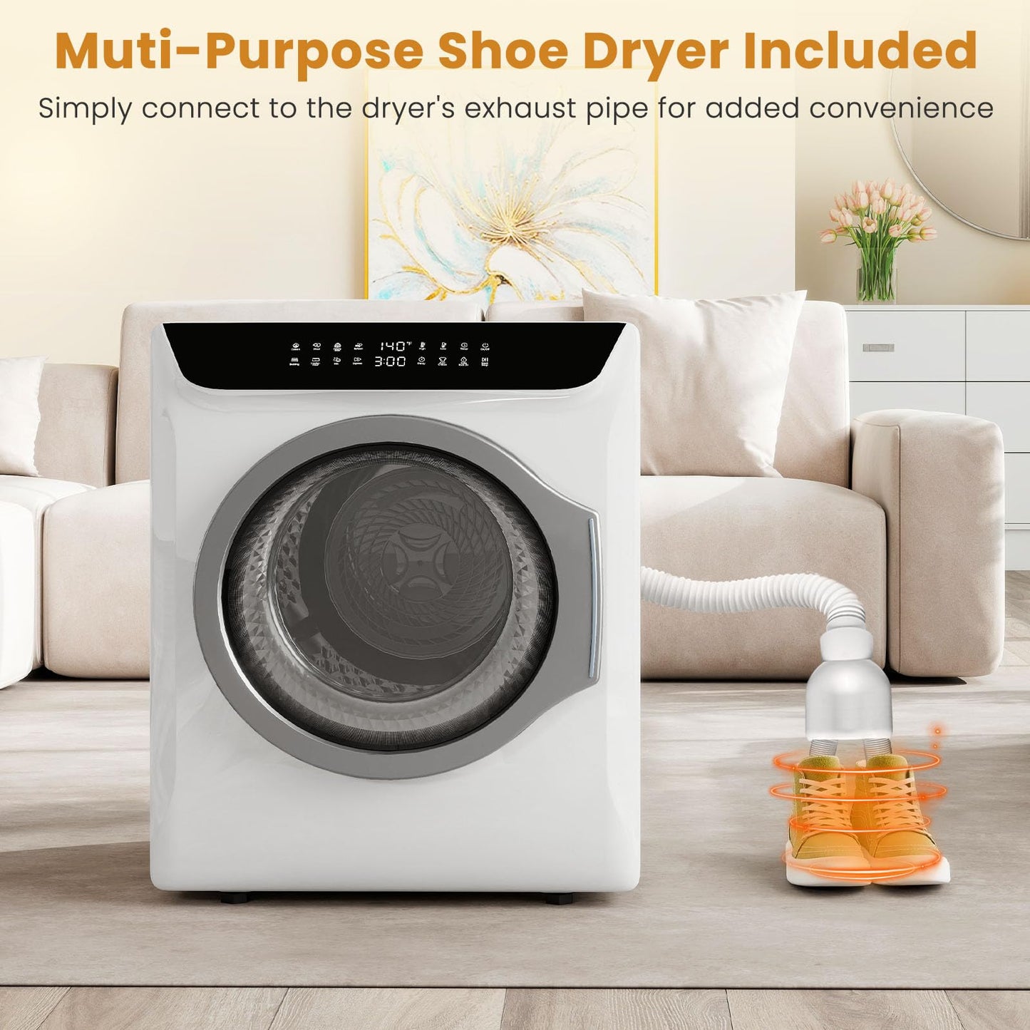Auertech Portable Washer and Dryer Combo Set, 2.8 CU. FT. Portable Clothes Dryers with Boot Dryer, 28 lbs Fully Automatic Washing Machine, Compact Washer and Dryer for Apartment, RV, Dorm