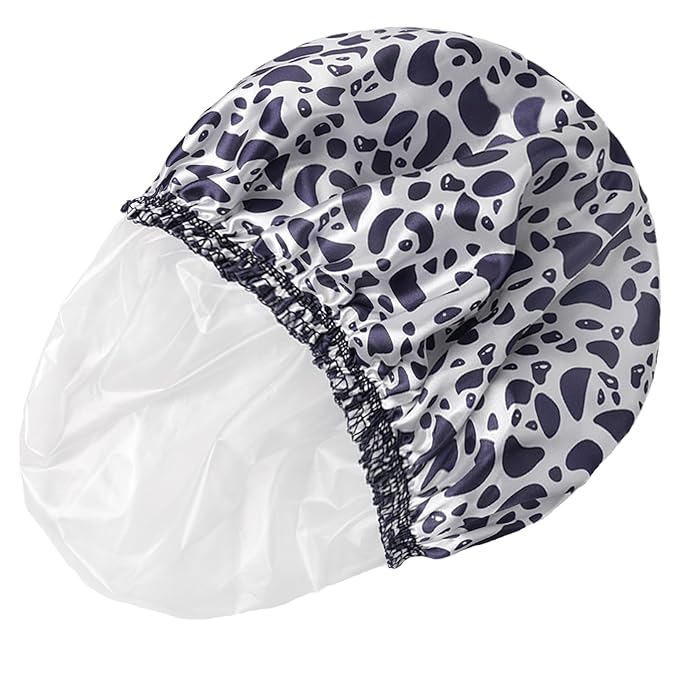 Shower Caps for Women, 4 PCS Elastic and Reusable Bath Caps, Double Layers Shower Cap Reusable Waterproof, Bathing Shower Caps, Environmental Bath Hair Protection Cap - Stone