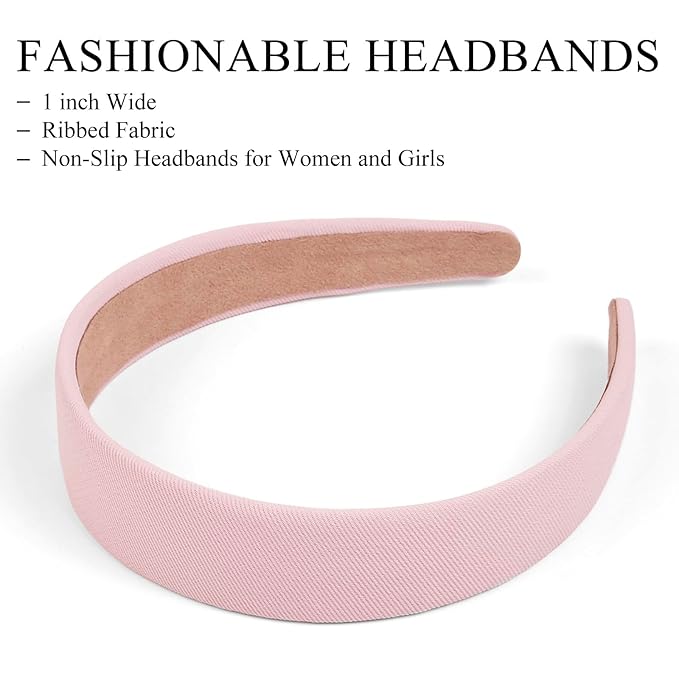 Huachi Headbands for Women Non Slip 1 inch Wide Cute Headbands for Girls, Trendy Head Bands Elastic Hair Bands Fashion Hair Accessories for Women 4PCS