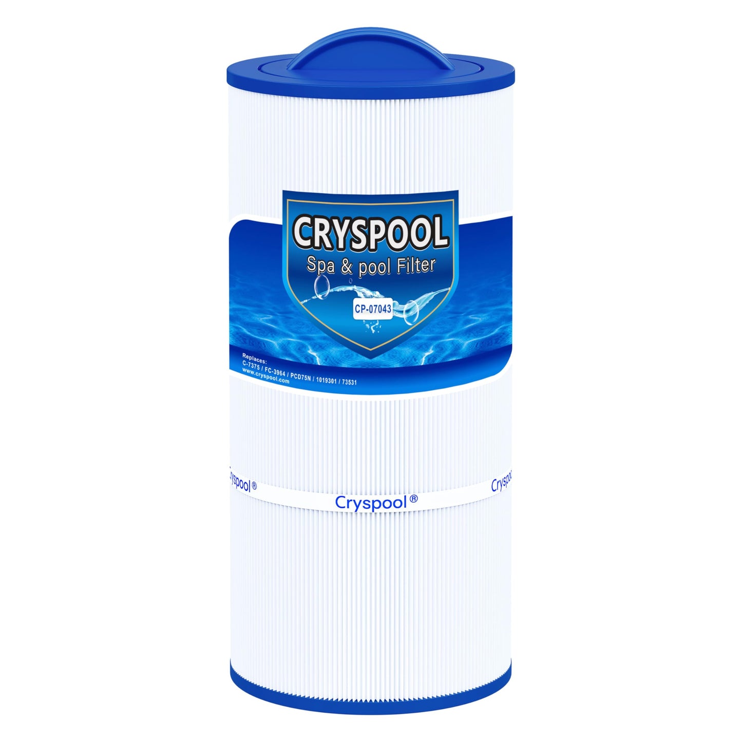 Cryspool® 07043 Filter Compatible with Caldera 75, C-7375, 1019301, 73531, PCD75N, FC-3964, 75 Sq. Ft Spa Filter Cartridge, 1 Pack
