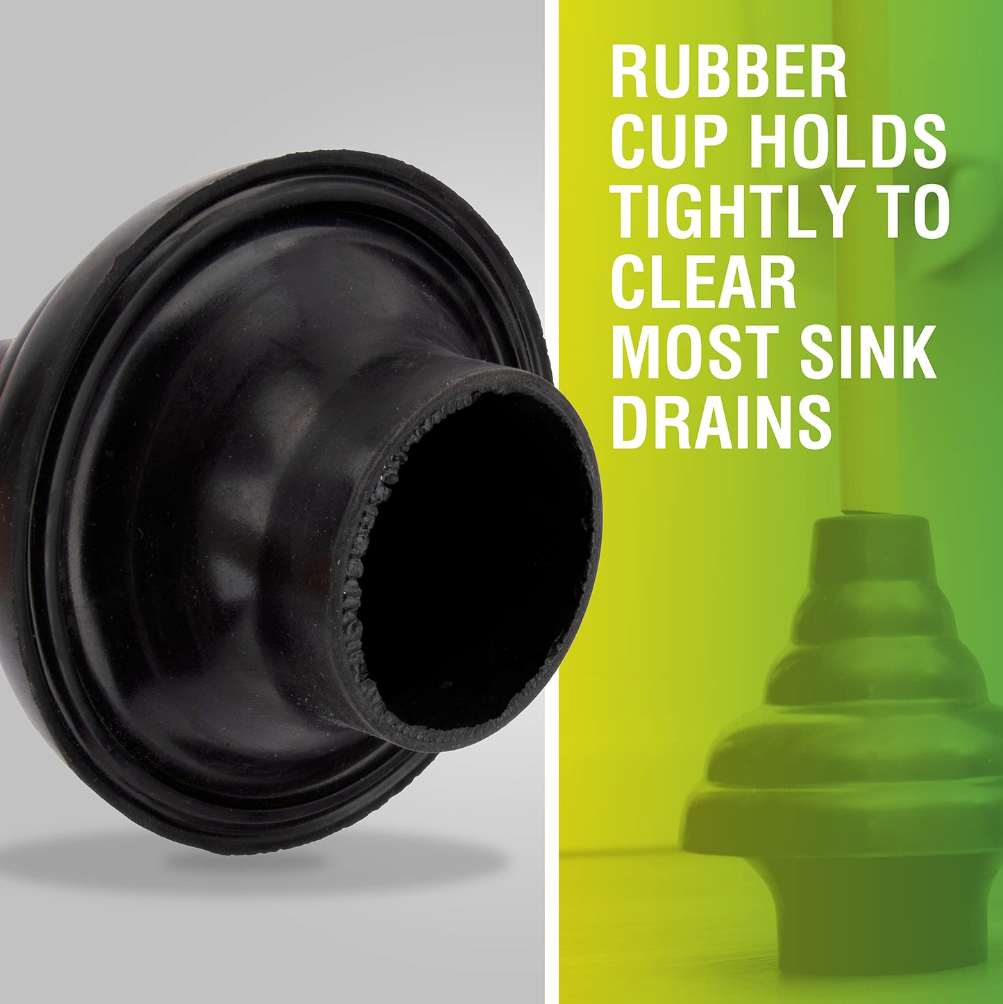 LDR 512 3410A Heavy Duty Drain Handle Double Thrust Rubber Force Cup Removes Clogs for Bathrooms, Kitchens, Baths, Showers, Powerful Commercial and Residential, 26.40"X5.35", Wood Flange Plunger
