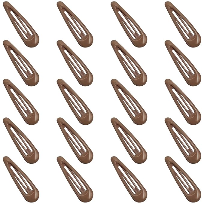 Snap Hair Clips for Women and Girls Water Drop Non Slip Hair Barrettes Heavy Coated Metal Coffee Color Hair Clips Accessory 20 PCS 1.89"