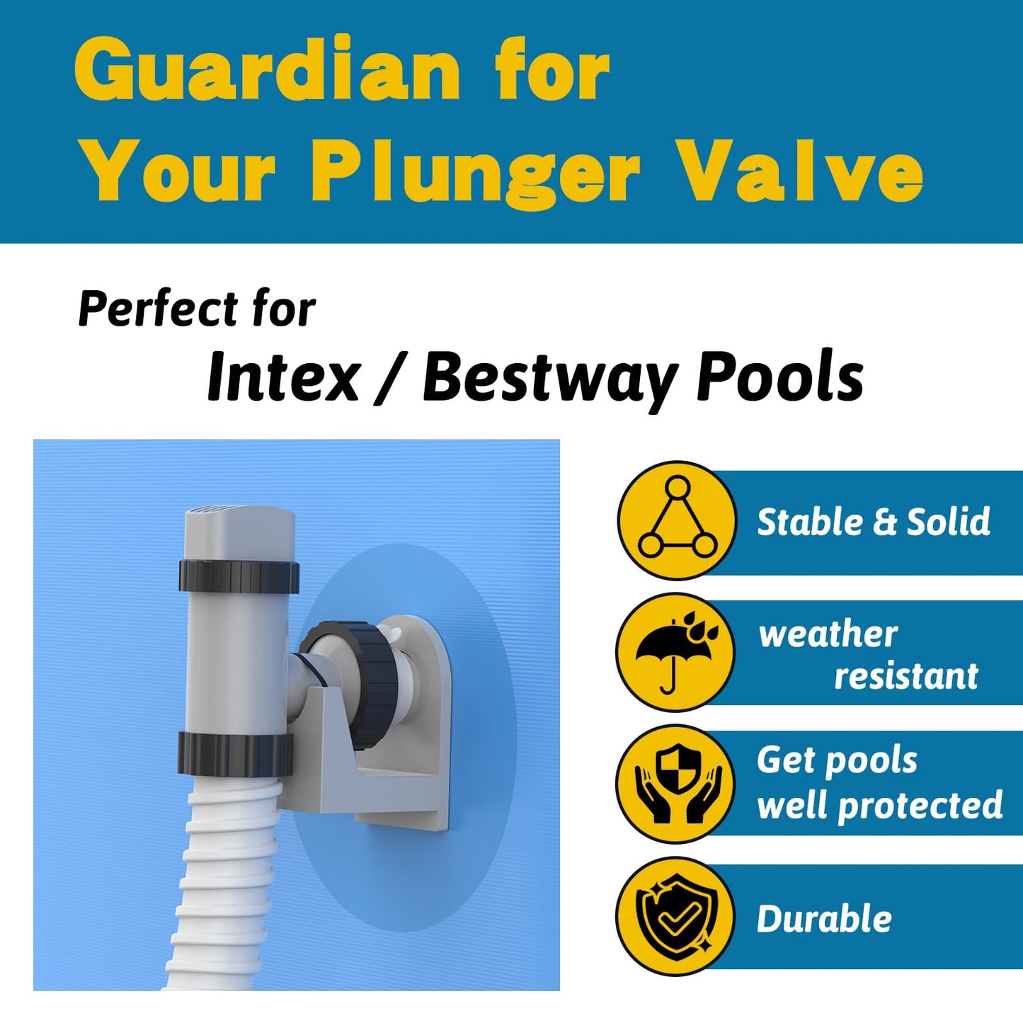 Nsxc 2Pcs Swimming Pool Pipe Holders, Above Ground Plunger Valves Bracket, Pool Accessories, Designed to Fit On Bestway, Intex, Hecht, and Other Major Pool Brands