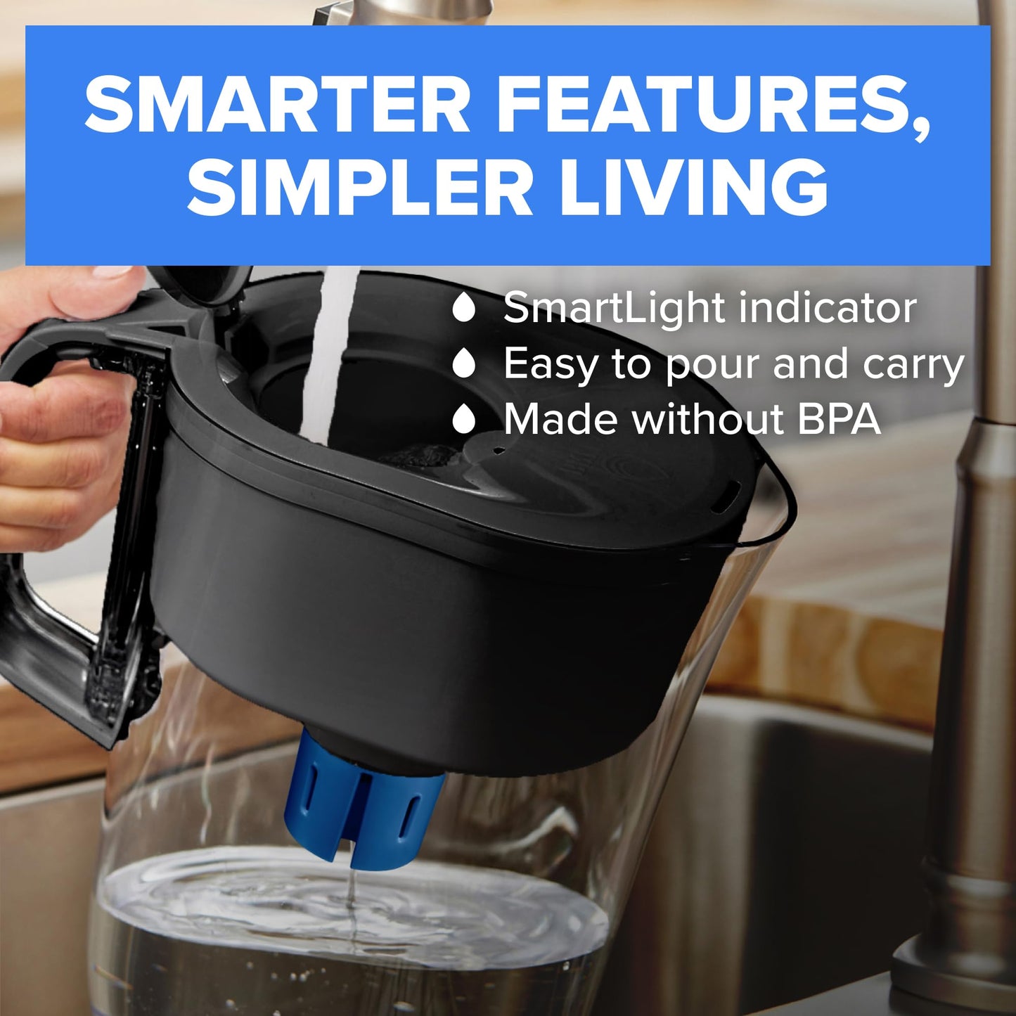 Brita Metro Small 6-Cup Elite Water Filter Pitcher, WQA NSF/ANSI Certified, Reduces 99% of Lead, Microplastics and 30 Contaminants, BPA-Free, Removes Chlorine Taste & Odor, 1 Elite Filter, White