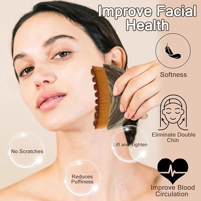 New Lymphatic Contour Face Brush, Contour Face Brush Lymphatic Drainage Massager, Ergonomically Designed to Fit The Skin Precisely, Suitable for All Skin Types(3PCS)