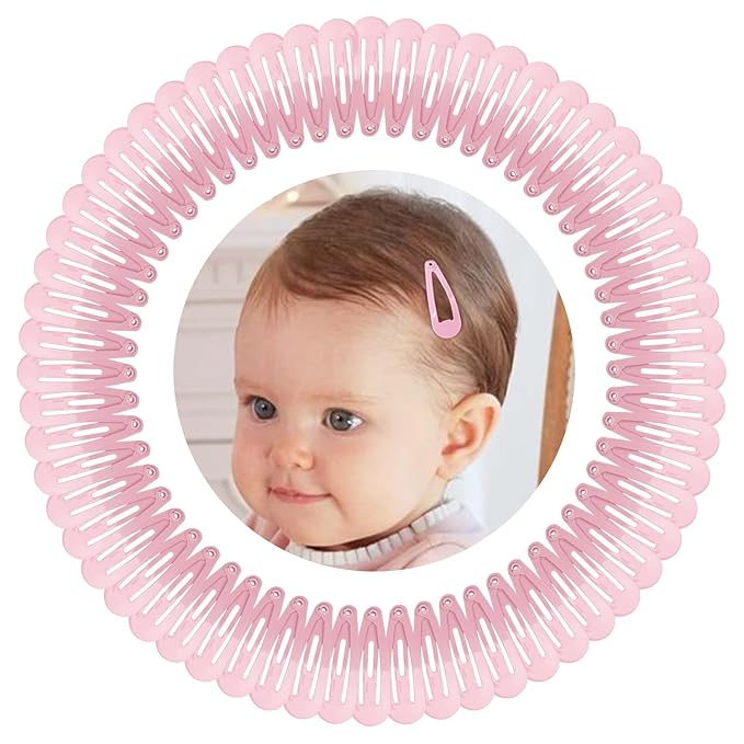1Inch Pink Snap Hair Clips, 60Pcs Small Clips for Little Girls, Baby Infant 3cm Candy Color Hair Clips Barrettes for Toddlers Hair Accessories