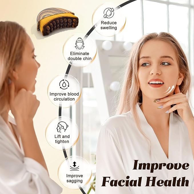 Lymphatic Contour Face Brush，New Upgrades Lymphatic Drainage Face Brush - Ergonomic Facial Massager for Contouring, Anti-Puffiness & Skin Tightening, Gentle for All Skin Types