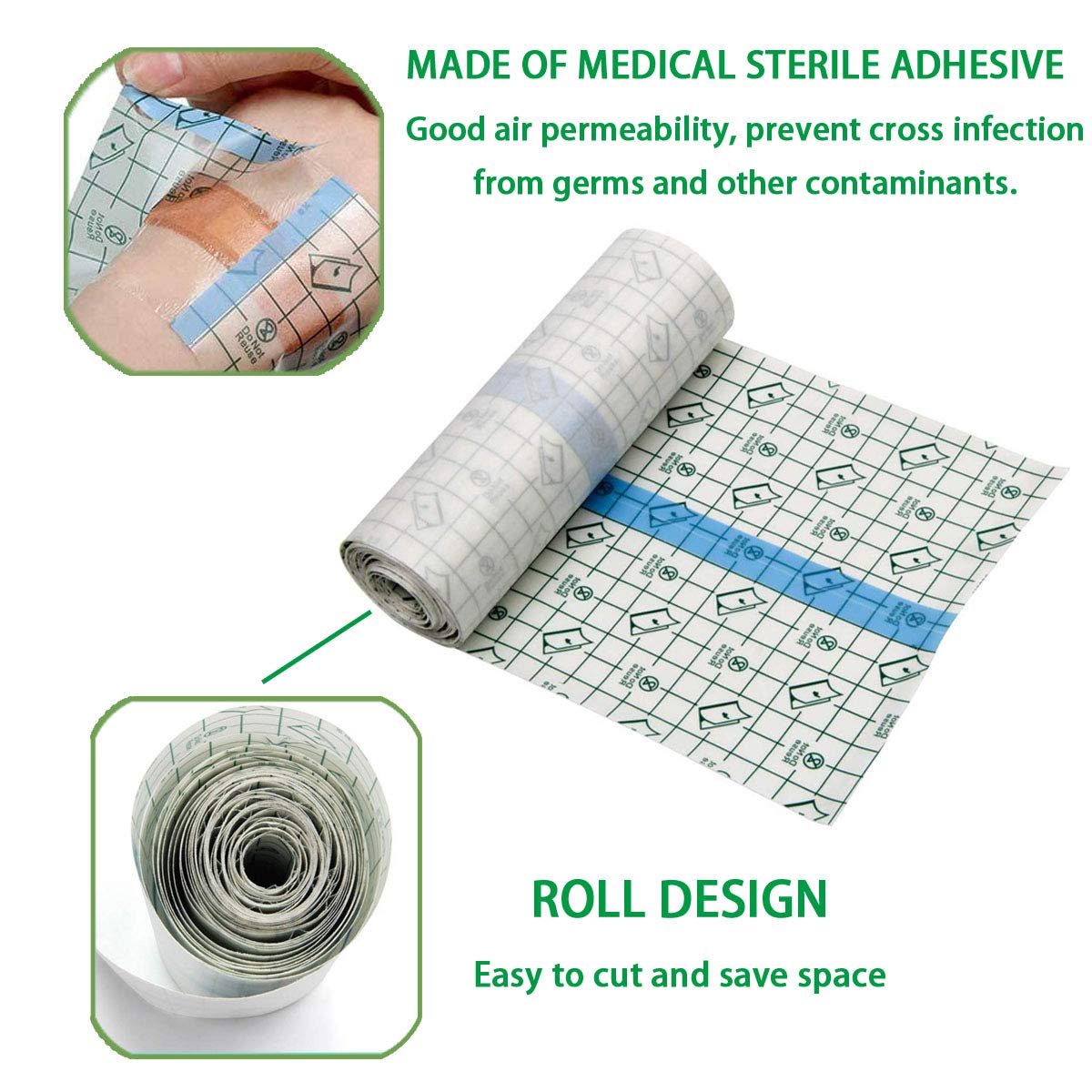 Tattoo Aftercare Bandage Roll 8" x 2 Yard - Waterproof Transparent Film for Tattoos Initial Healing and Skin Repair Adhesive Tattoo Supply Wrap