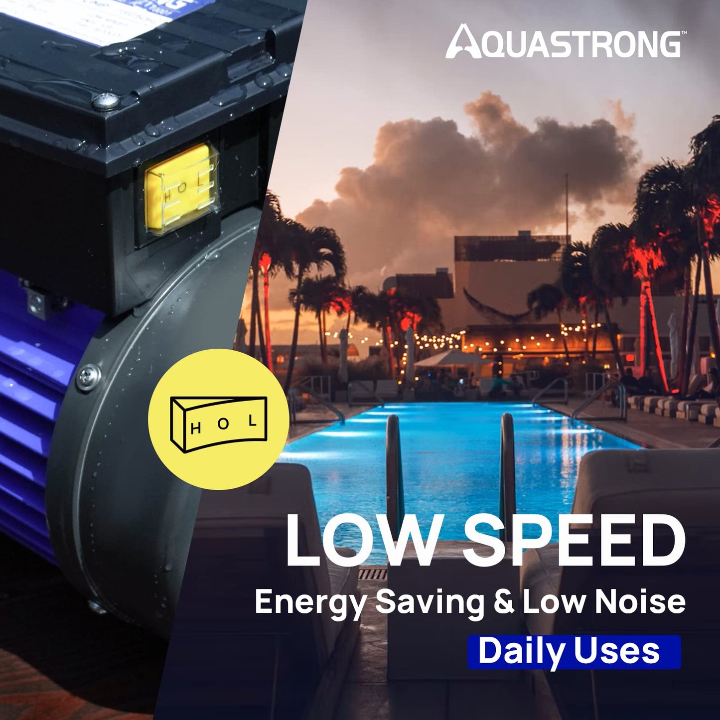 Aquastrong In/Above Ground Pool Pump High Flow Self Primming Swimming Pool Pump,Matta Black