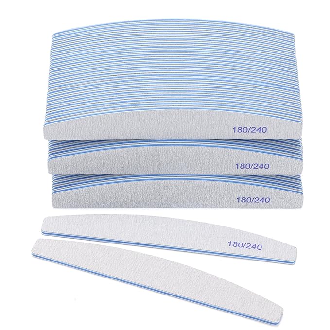 75 Pieces 180/240 Grit Nail File for Natural Nails, Double Sided Emery Boards Fingernail Files