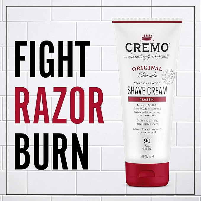 Cremo Shave Cream, Barber Grade | Original | Fights Razor Burn | 6 Fl Oz | Pack of 2