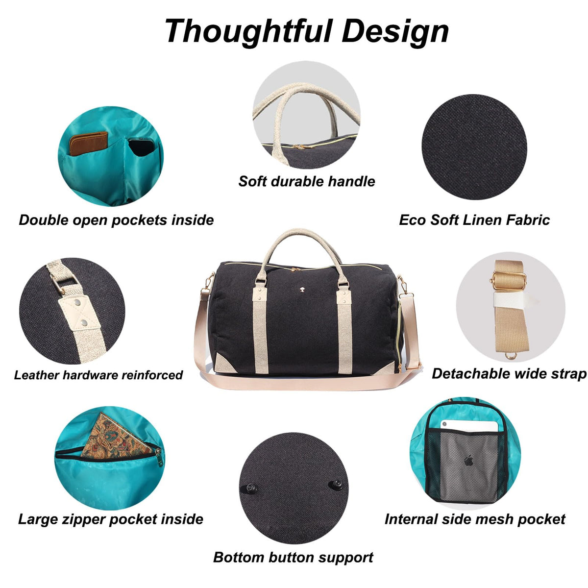 Travel Duffle Bag, Weekender Bag for Women with Shoe Compartment, Carry on Overnight Bag Gym Duffel Bag, Mommy Hospital Bags