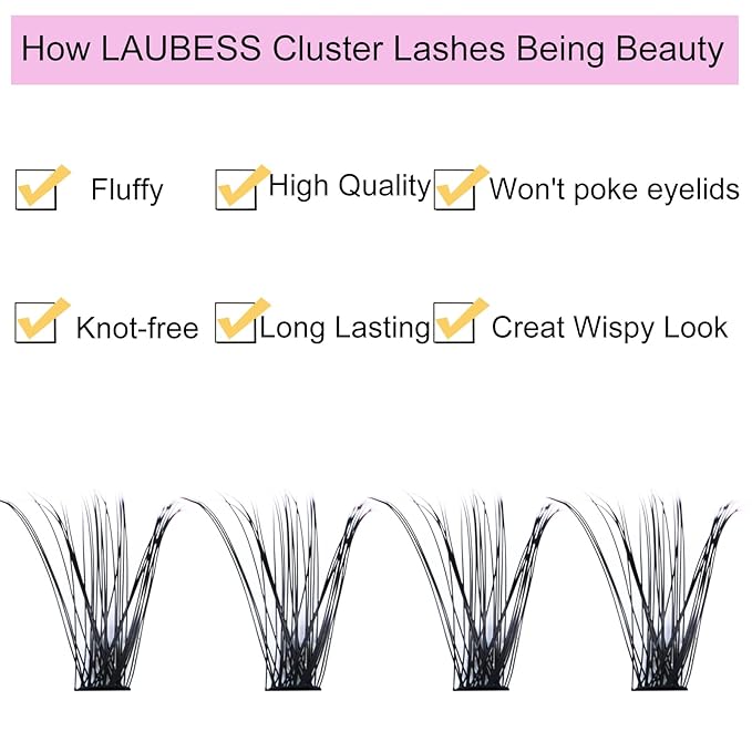 Cluster Lashes 40D Eyelash Clusters Mixed Tray Wispy Lash Clusters Extensions D Cluster Eyelash Extensions Individual Lashes DIY Lash Extension (40D-0.07D-9-16mm)