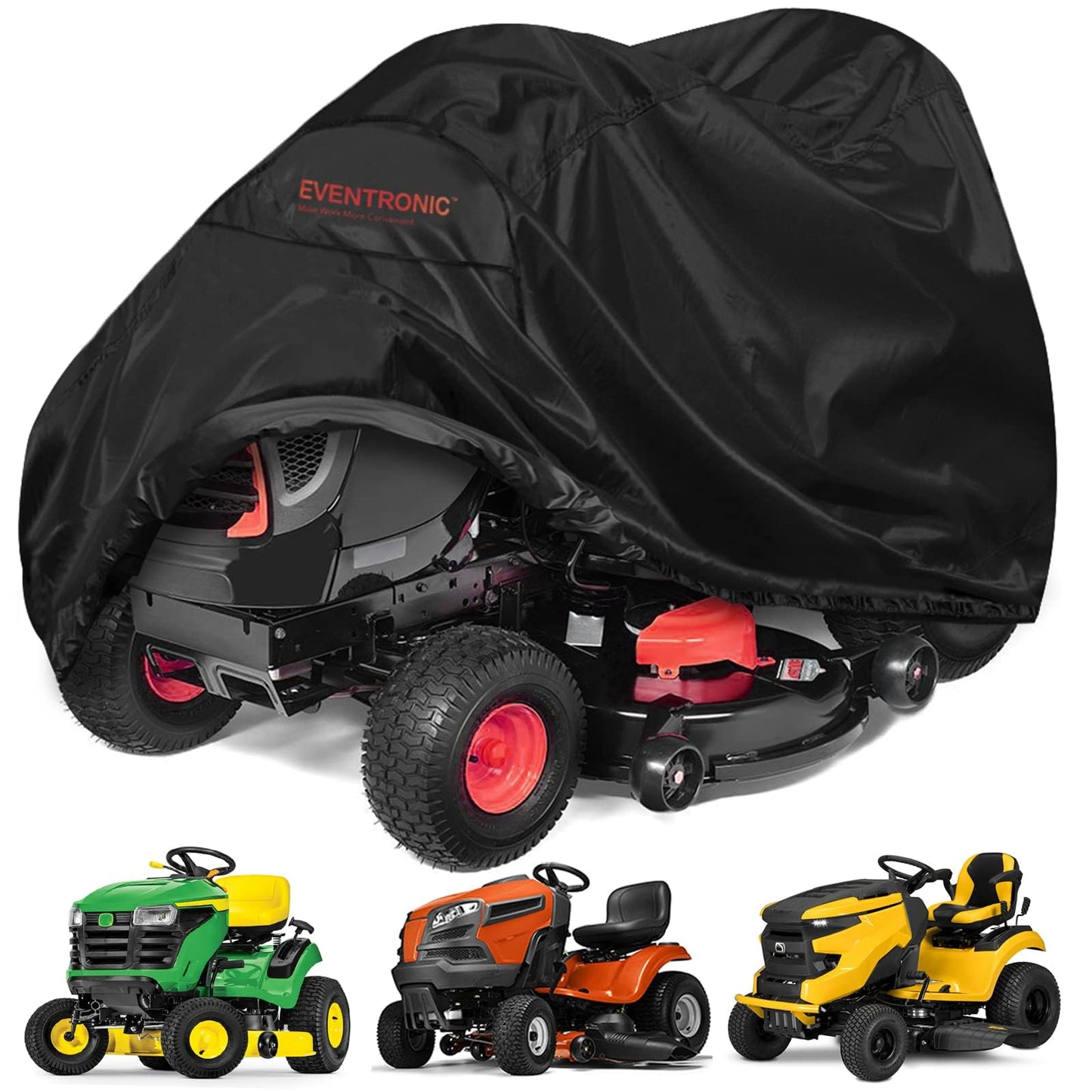 Riding Lawn Mower Cover, Eventronic 54â Riding Lawn Tractor Cover Waterproof Heavy Duty Durable (420D-polyester oxford)