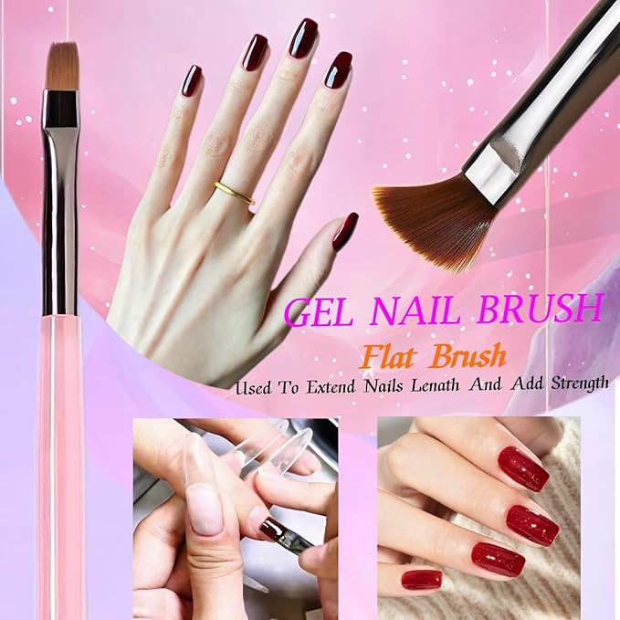 8Pcs Nail Art Brushes with 5pcs Nail Art Liner Brushes(Sizes 7/9/11/15/25 mm) and 3pcs Nail Art Clean Up Brushes, for Nail Design Painting DIY And Clean Polish Mistake On The Cuticles