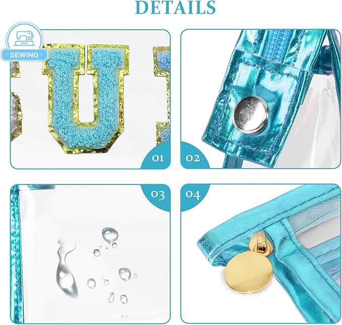 COSHAYSOO Sunscreen Bag Clear Makeup Toiletry Pouch Beach Vacation Essentials for Women Teen Girls Easter Basket Stuffers Gifts Summer Pool Travel Must Have Accessories Waterproof Stuff