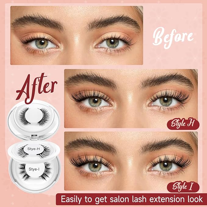 Higu clace Magnetic-Eyelashes 2 Pairs Magnetic Eyelashes with Applicator Soft Eyelashes Magnetic Lashes Natural Look Wispy pestaÃÂ±as magnÃÂ©ticas Without Eyeliner Easy to Wear and Remove(H+I01)
