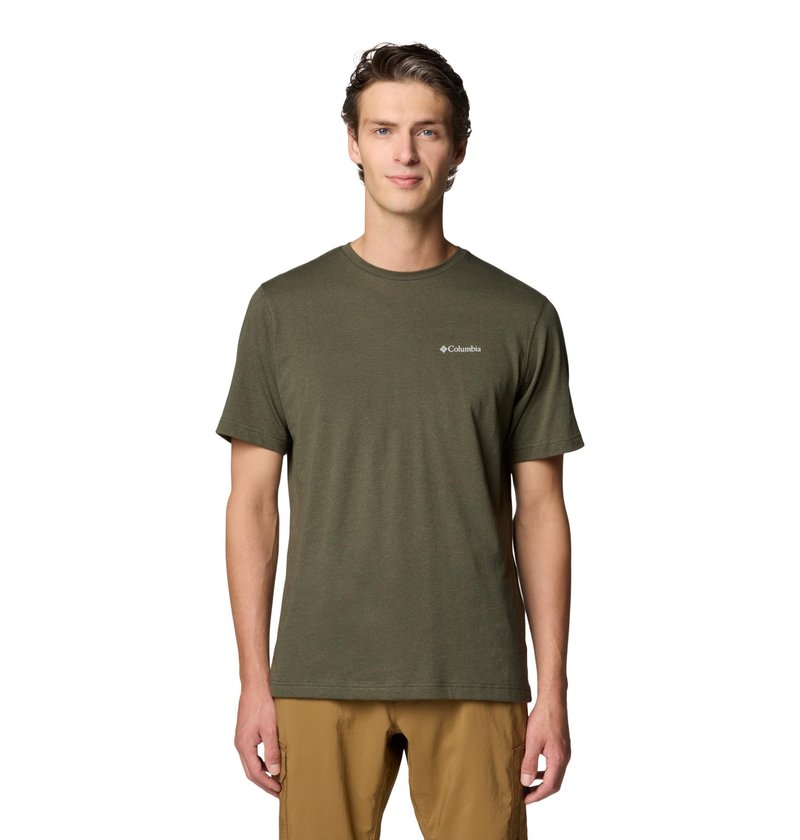 Columbia Mens Thistletown Hills Short Sleeve T-Shirt, Greenscape Heather, X-Large Tall