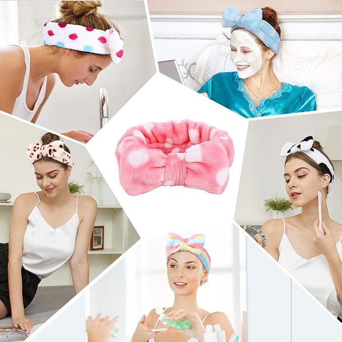 LADES Soft Skincare Headband – Adjustable, Comfortable & Stretchy Fabric, Cute Patterns for Makeup, Facial – Non-Slip, Headband for Hair Control