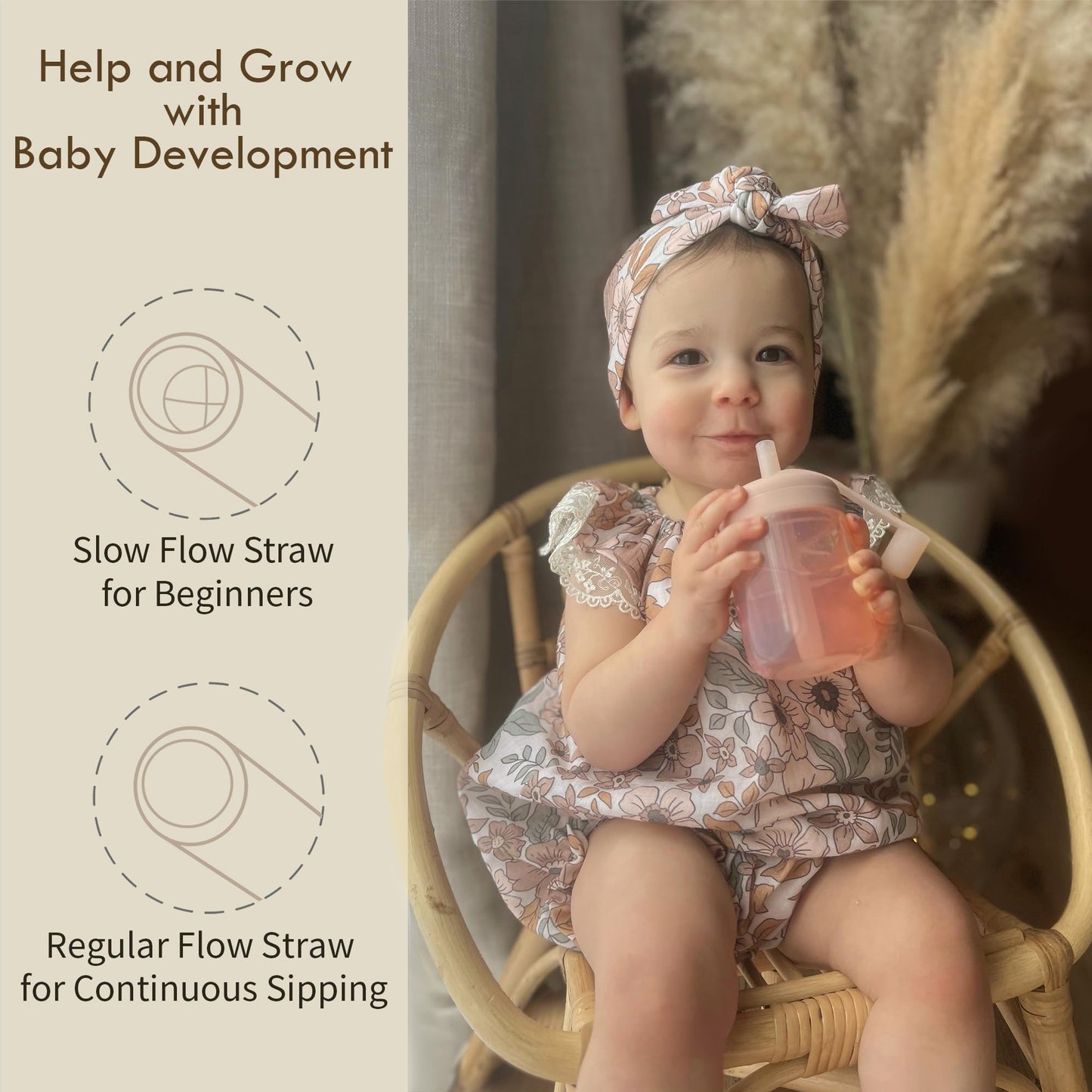 Moonkie Baby Straw cup | Silicone Toddler Sippy Cup Training Cup with Straw Lid | BPA-Free Drop-Proof Cup | Baby Led Weaning | 6 Months+, 5 oz, 2pack