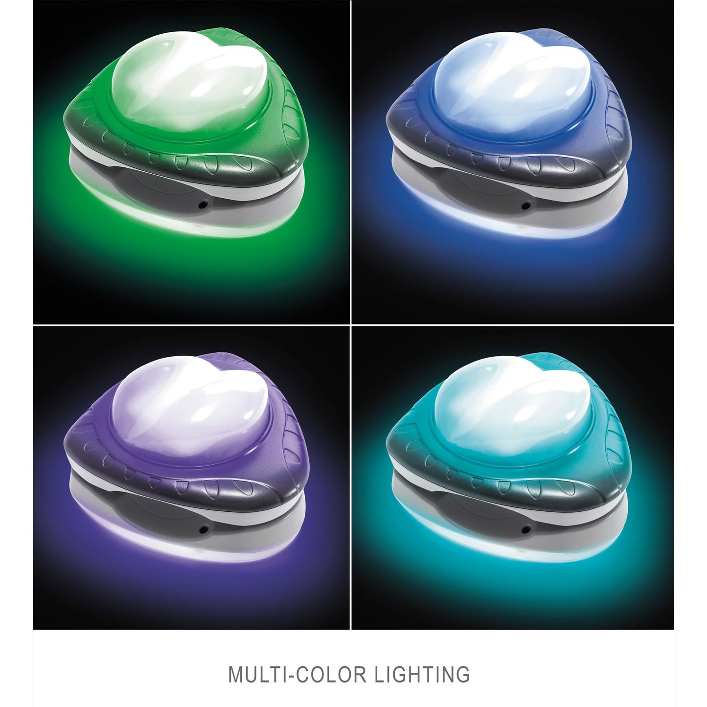 Intex Underwater LED Magnetic Above Ground Wall Pool Light with Magnetic Transmitter and 4 Different Color Options, Multicolor/White