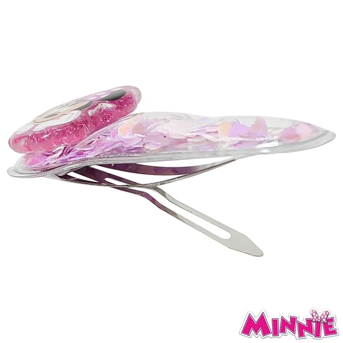 LUV HER Disney Licensed Hair Accessories For Girls, 6pc Magical Confetti Cute Hair Clips with Favorite Disney Character Charms, Minnie and Daisy, Ages 3+