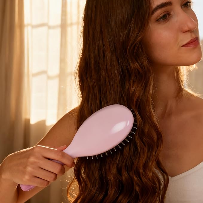 Boar Bristle Hair Brush -boar bristles + nylon pinsÃ¯Â¼Â Smoothes & Detangles All Hair Types, Hairbrush for Women, Men & Kids, Distributes Oils for Natural Shine & Stimulates Scalp