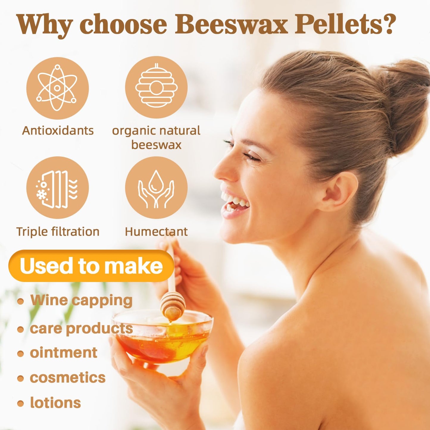 CARGEN White Beeswax Pellets - 3LB Beeswax Pastilles Bulk Bees Wax Pellets Triple Filtered for DIY Making Candles Skin Care Lip Balm Soap Lotion and Soap Making Supplies for Christmas,Halloween