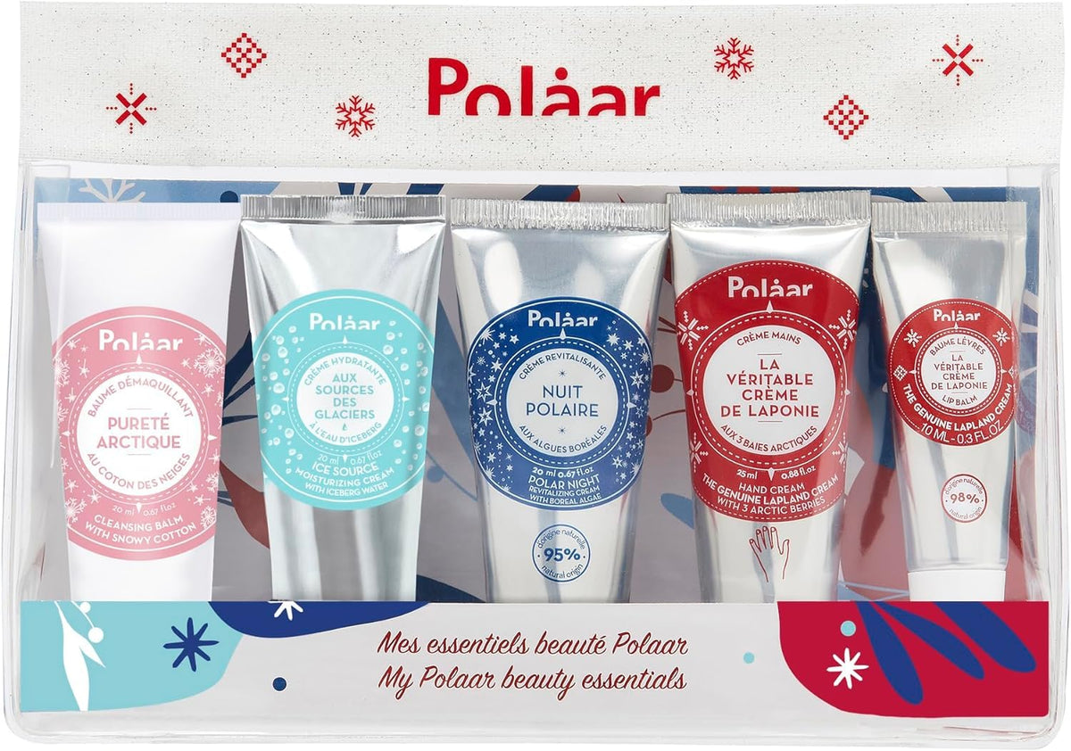 PolÃ¥ar - Beauty Ritual Discovery Kit - Face, Hands & Lips Routine - Travel Essentials Skincare - Melting, Non-Greasy Textures, Cruelty Free, Made in France - 5 pcs
