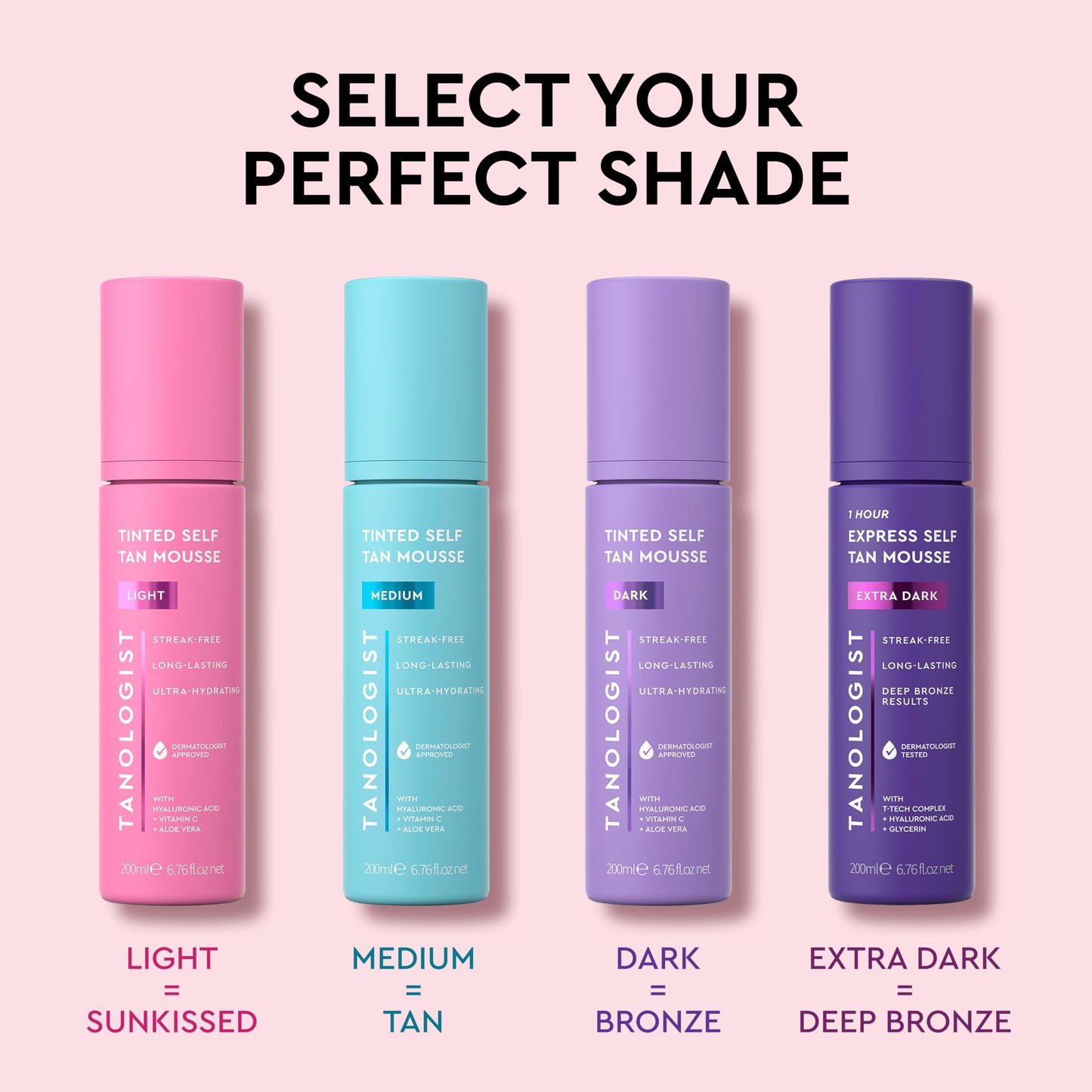 Tanologist Extra Dark Self Tan Mousse, Clear Self-Tanning Mousse, Streak-Free, Natural Glow, No Fake Tan Smell Or Orange Tone, Long Lasting, Clean Ingredients, 6.76 fl. oz/200 ml Bottle
