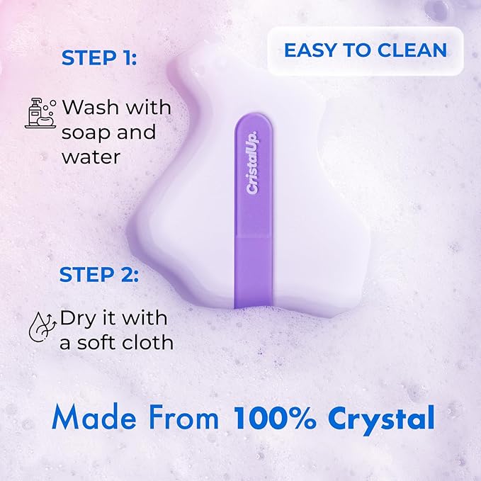 Crystal Nail File 5.3in, Glass File Durable, Perfect for Home, Office and On The Go, Elegant Design for Professional Manicure and Pedicure Results