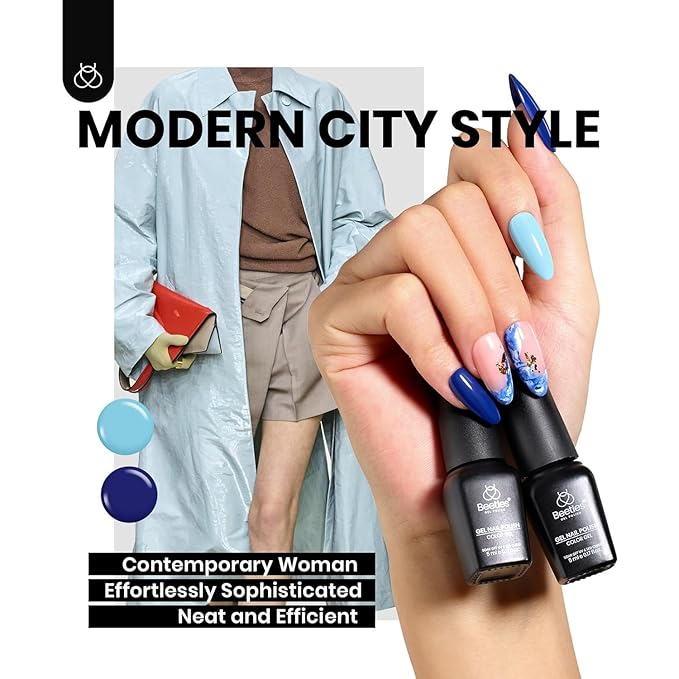 Beetles 25 Colors Gel Polish Set - Urban Rhythm Collection,Pink Red Blue Green Spring Gel Nail Polish Set with 3Pcs Base Top Coat Nail Art UV LED Soak Off DIY Salon Manicure