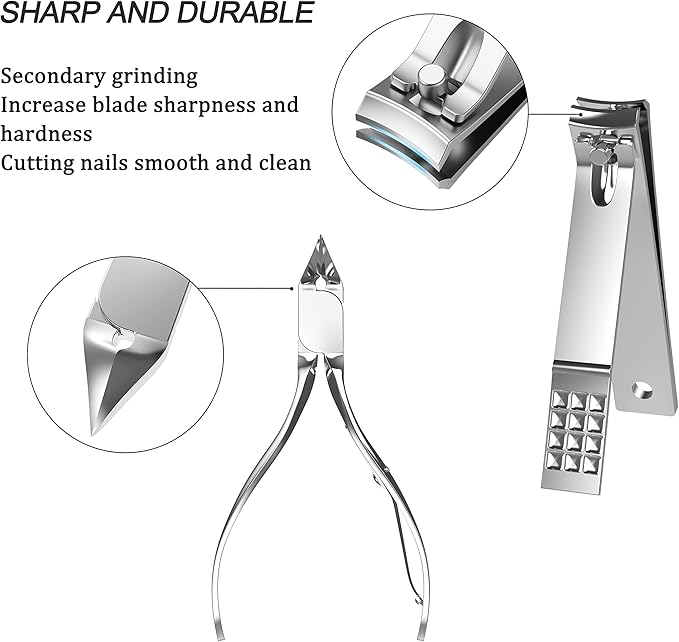 Professional Manicure and Pedicure Kit, 12-Piece Premium Grooming Set with Nail Clippers, Facial Care Tools, and Luxurious Travel Case for Men and Women