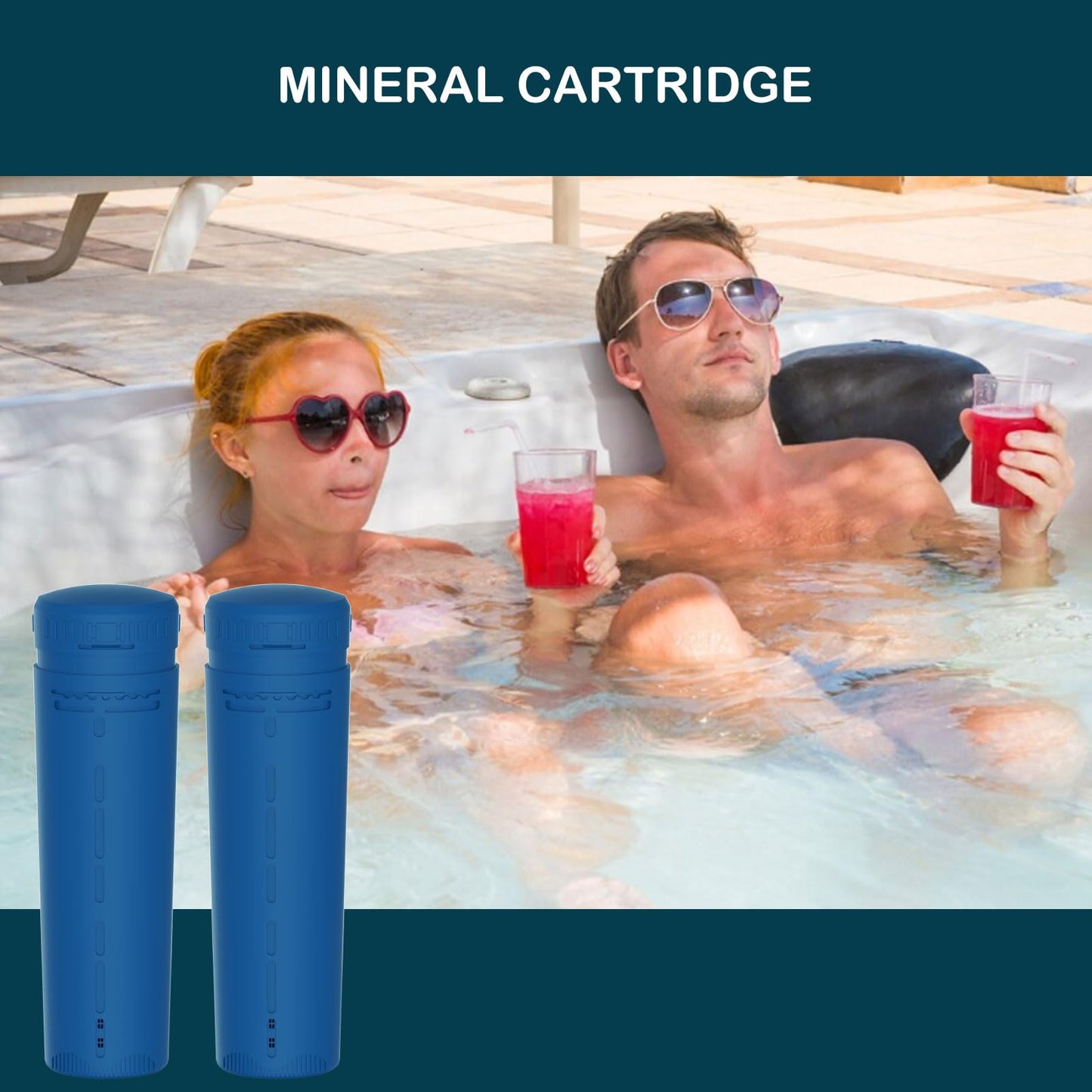 Mineral Cartridge Replacement Compatible with Frog @Ease in-Line Mineral Cartridge System for Marquis, Caldera, Artesian & Hot Springs Spas CYA Free, for up to 600 Gallons (2 Pack)