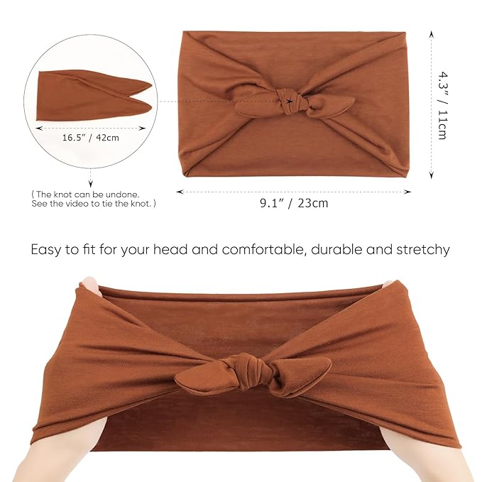 DRESHOW 8 Pack Bow Headbands of Solid Color for WomenÃ¢ÂÂs Hair Non Slip Wide Vintage Head Wraps Knotted Cute Hair Band Accessories