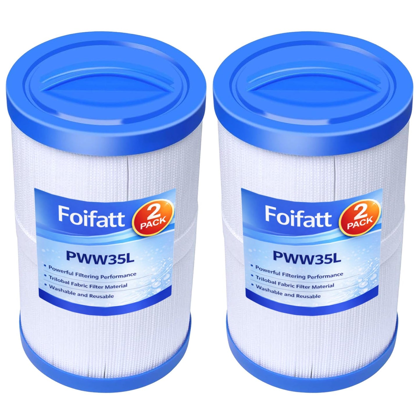 Foifatt PWW35L Hot Tub Filter Cartridge Filter Compatible with Unicel 4CH-935 Waterway 817-4035 Teleweir 35 SF, Pool & Spa Filter, 2 Pack