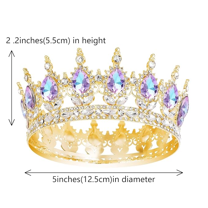 YOUlDIANZI Queen Crown Rhinestone Wedding Crowns and Tiaras for Women Costume Party Hair Accessories Princess Birthday Crown Crystal Bridal Crowns