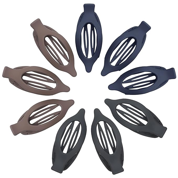 9 Pack Flat Hair Clips for Women, Matte Claw Clips for Thick & Thin Hair, Suitable for Driving (Taupe,Gray,Blue)